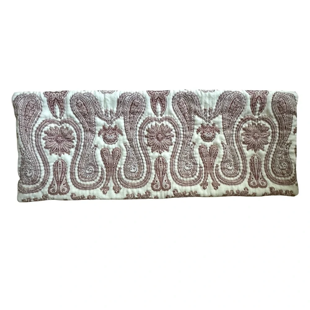 Pottery Barn Pillow Shams Lumbar Wool Blend Jacquard Paisley Set Of 2 Diff Sizes